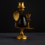GGS Oval Shaped Shiva Ling Lingam Polyresin Statue with Trishul, Paatre Vessel and Sheshnag for Pooja room Home Deacor