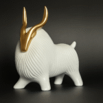 GGS Resin White Yak for Home, Office Desk and Table Top Decor