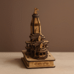 GGS Ram Mandir Ayodhya Model 3D Replica Handcrafted Wooden Traditional - Intricate MDF Craftsmanship, Authentic Design