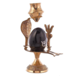 GGS Oval Shaped Shiva Ling Lingam Polyresin Statue with Trishul, Paatre Vessel and Sheshnag for Pooja room Home Deacor