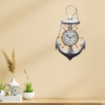 GGS Antique Admiralty Styled Anchor Wall Clock Nautical Themed for Living Rooms and Bedrooms