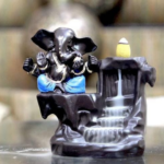 GGS Lord Ganesha Blue Smoke Back Flow Cone Holder