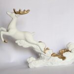 GGS Resin White Deer Wine Bottle Holder for Home and Table Top Decor