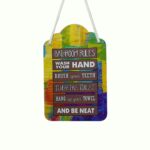 GGS-Bathroom Rules" Colorful Hanging Sign