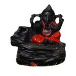 Lord Ganapathi Ganesh Red Backflow Smoke Fountain Holder Dhoop Batti Incense Cone Holder with 10 Free Cones for Home Puja Room Decor and Gift Purpose