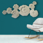 Blossom Aura” – Contemporary Metal Floral Wall Art Installation
