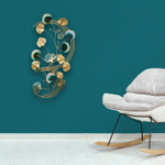 Golden Bloom Harmony – Metal Ginkgo Leaf Wall Art with Enamel Accents